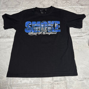 Men's VLONE Black Blue Smoke Armed N Dangerous Short Sleeve Tee M